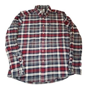 Barbour Tailored Fit Mens M Plaid Flannel Long Sleeve Button Down Shirt
